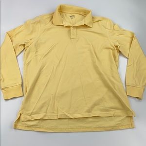 Lands End Men's Long Sleeve Interlock Polo size L